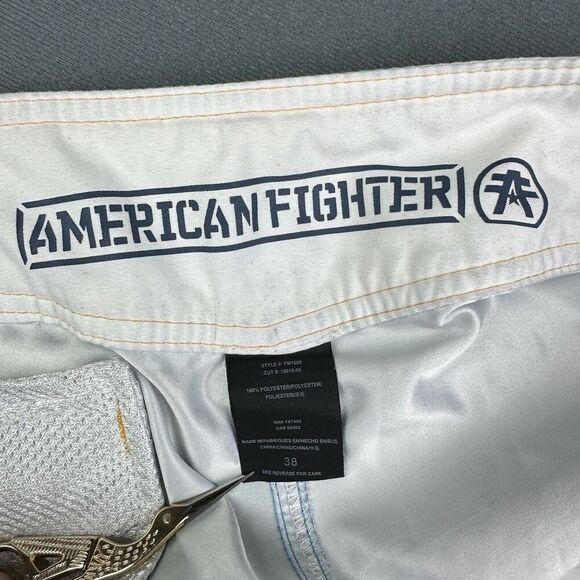 American Fighter Board Shorts Men 38 Blue Handover Stretch Swim Beach Affliction - Picture 14 of 16